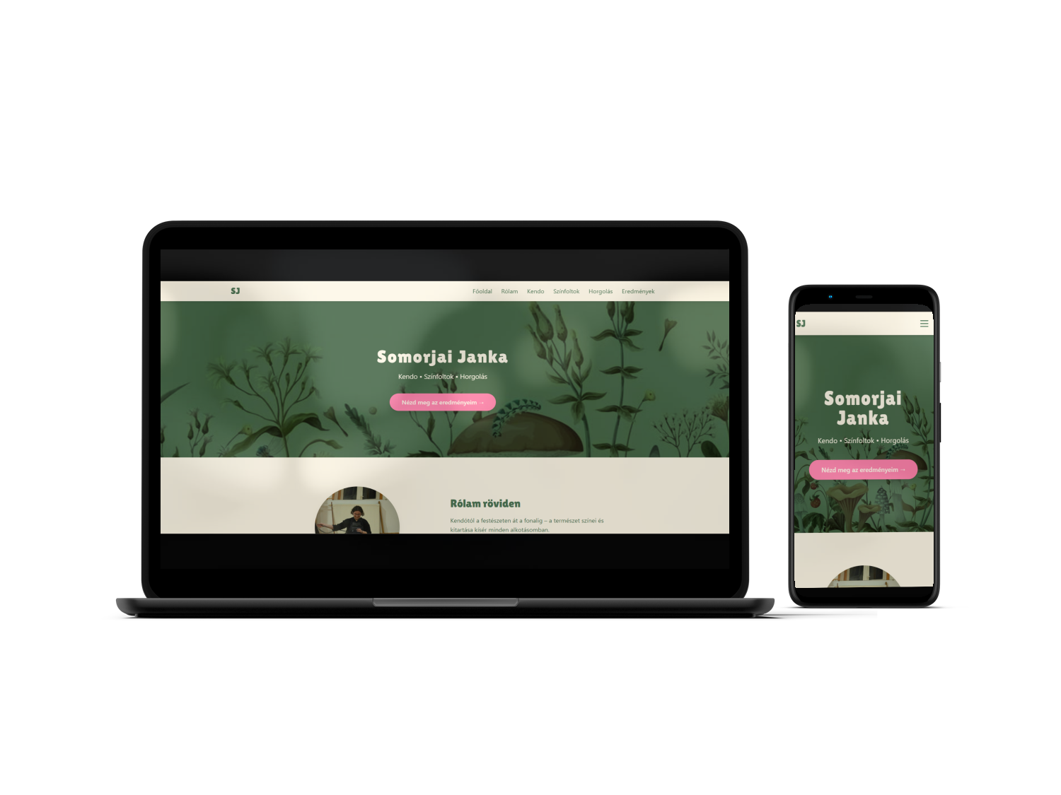 somorjaijanka.web.app portfólió mockup laptopon