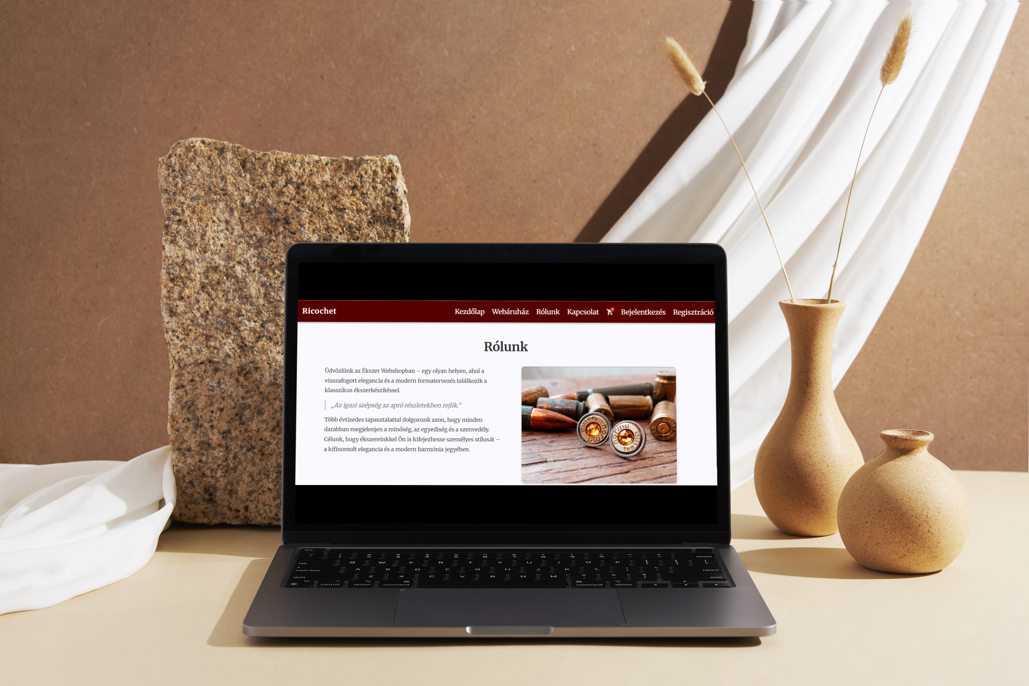 Ricochet Designs – ékszerwebshop prototípus