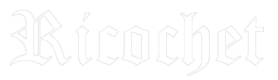 Ricochet Designs white wordmark