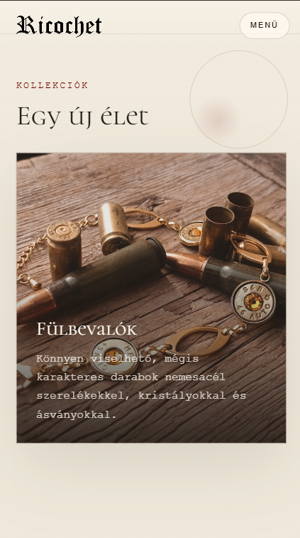 Ricochet Designs mobile website